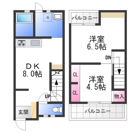 加茂1丁目テラスの物件間取画像